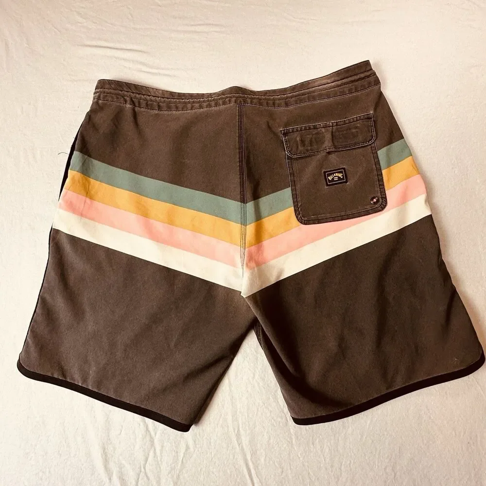 Men’s Size 36 Swim Trunks - Billabong Recycler Board Shorts Color Block Surfer